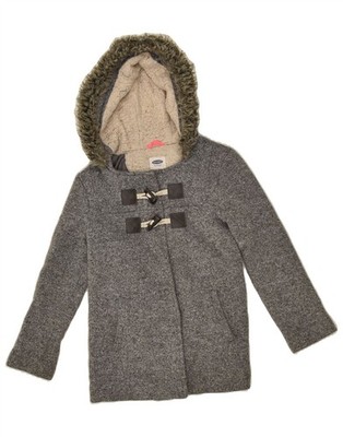 Old Navy Mädchen Dufflejacke mit Kapuze 7-8 Jahre mittelgrau gefleckt DG12