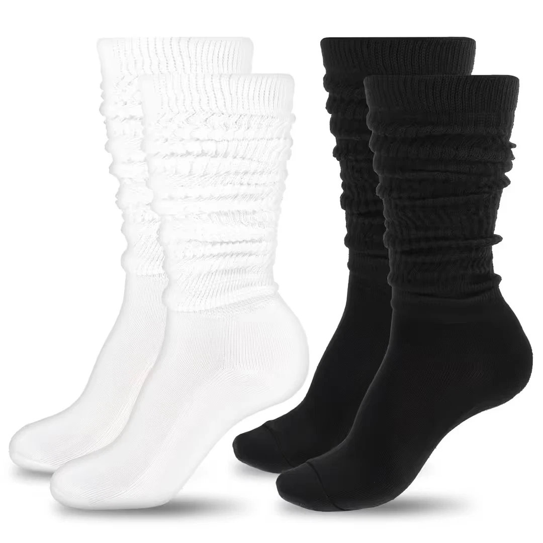 Women's Socks 2-Pack Soft Cotton Sport Comfort – Black/White XXL