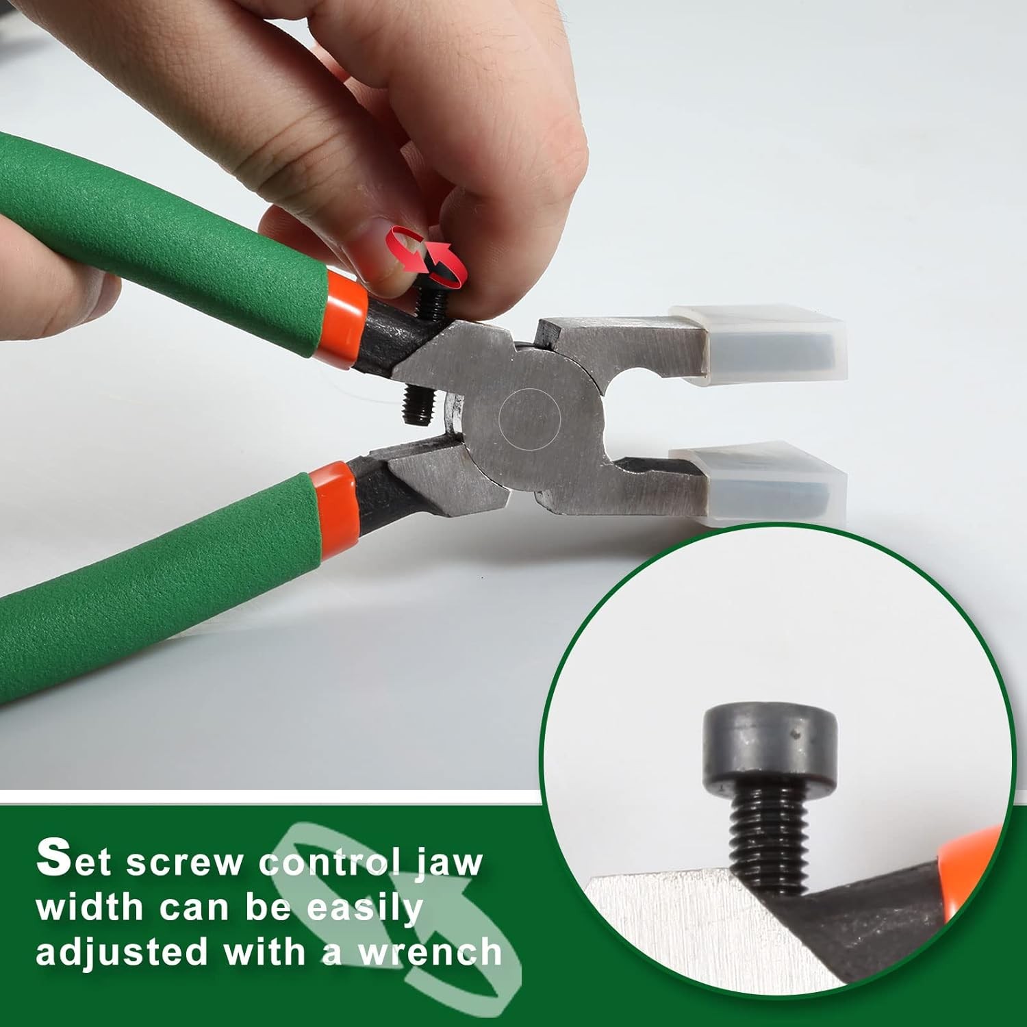 SPEEDWOX 8 Inch Glass Running Pliers Heavy Duty Key Fob Tool Silver 