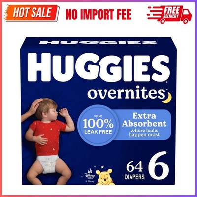 Huggies Overnites Nighttime Diapers, Size 6 (35+ lbs), 64 Count