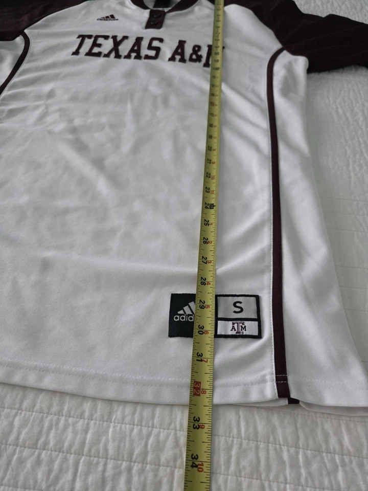 阿迪达斯德州A&M Aggies棒球男式S球衣12号男子基金会缝制 — 第 2/4 张图片