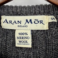 Aran M r Ireland Merino Wool Cable Knit Cowl Neck Sweater Size S Irish Fisherman