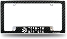 Toronto Raptors Metal License Plate Frame Chrome Tag Cover Carbon Fiber...
