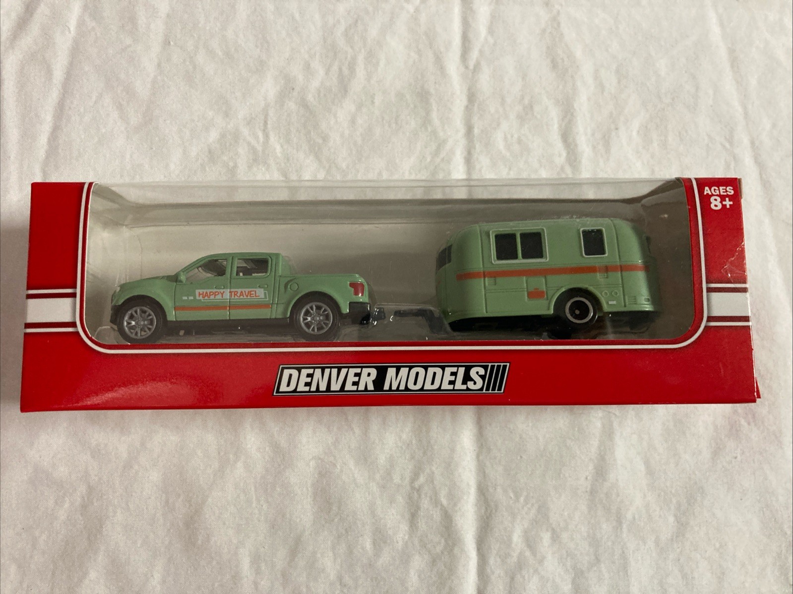 Green Pickup And Green Retro Camper New