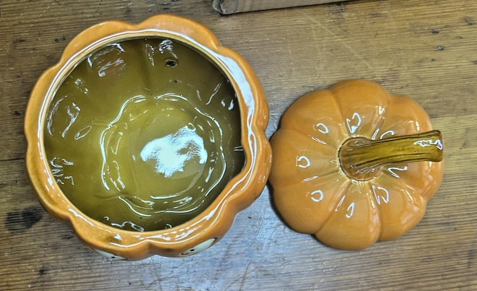 Yankee Candle Pumpkin Jack O' Lantern tarro "Boney" retirado, NIOB Foto 3 de 4