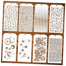 8 Pieces Stencils for Crafts Polka Dot Brick Layering Stencils Mixed 8 texture