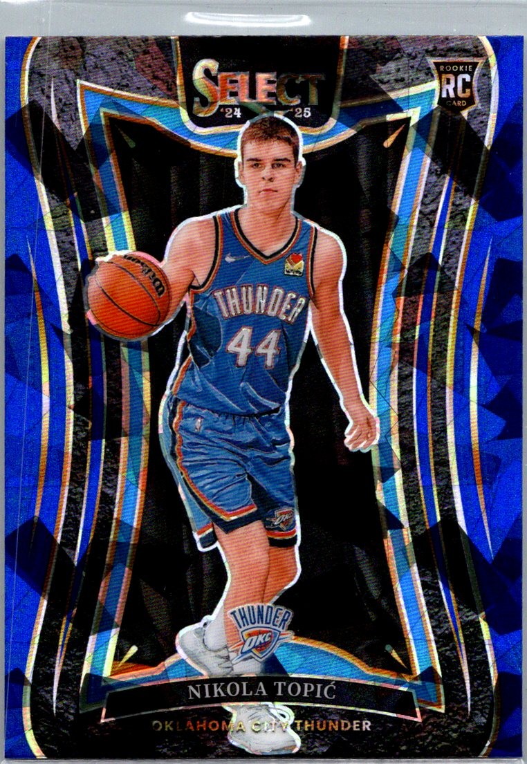 2024-25 Panini Select #396 Nikola Topic Blue Cracked Ice Prizm