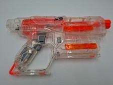 Nerf Modulus Ghost Ops Shadow ICS-6 Clear Dart Blaster Gun Lights Up Working