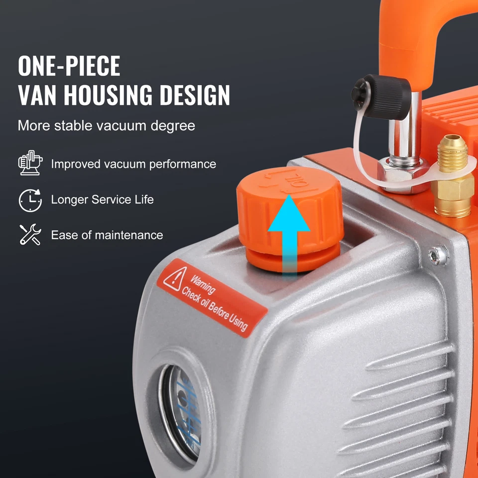 VEVOR Cámara de vacío de 5 galones y kit de cámara de desgasificación de bomba de una sola etapa de 3,5 CFM Foto 2 de 4