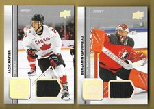 (2) JACK MATIER & BENJAMIN GAUDREAU 2023 UPPER DECK CANADA JERSEY RELIC 12,13