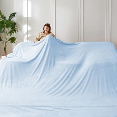 Oversized King Fleece Blanket 120x138 inches, Soft Cozy 120