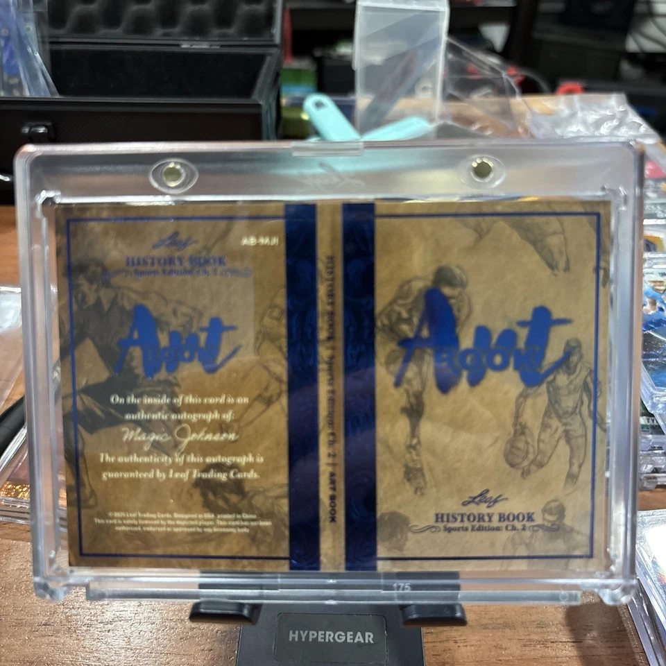 Libro de arte libro de historia hoja 2025 Magic Johnson/5 autógrafo Los Angeles Lakers Foto 2 de 3