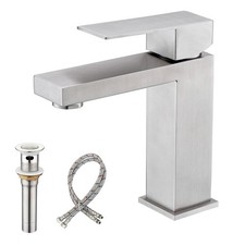 Bathroom Sink Faucet, Single Hole Bathroom Faucet, Brushed Nickel Single Hand...