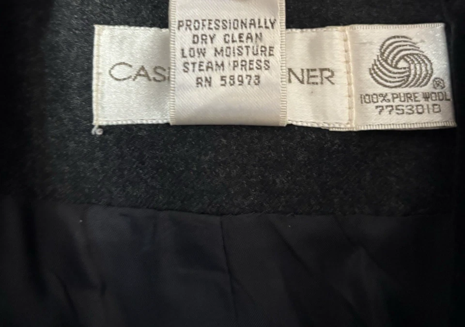 Chaqueta Blazer Esquina Informal De Colección 12 Lana Gris Terciopelo Acentos Elegante Años 80 90 Foto 4 de 4