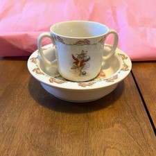 Bunnykins Royal Doulton child  s cup and bowl  Made in England bone china