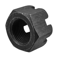 M36x3mm Hexagon Slotted Nut, Grade 4.8 Carbon Steel Castle Nuts, Black
