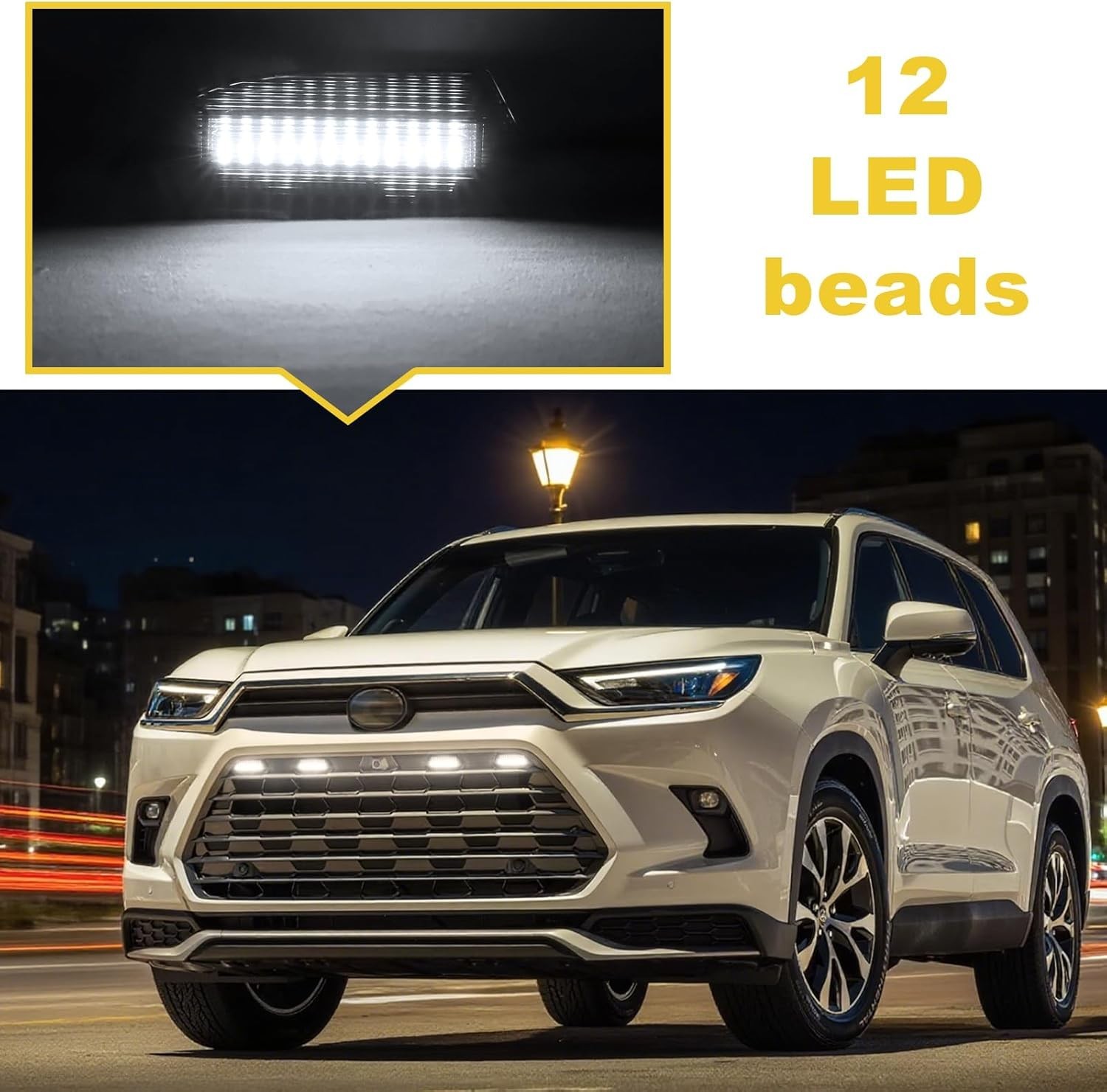 Led Grille Grill Lights for 2024 2025 2026 Toyota Grand Highlander Accessories