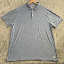 Vuori Strato Tech Polo Shirt Mens L Blue Heather Dreamknit Comfort Short Sleeve