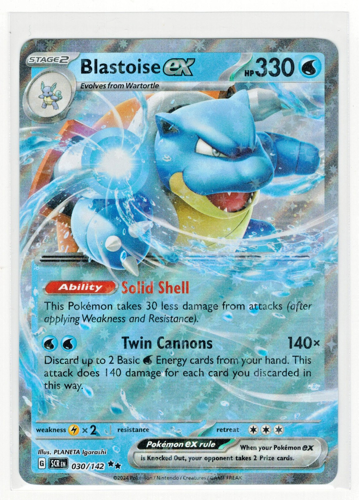 Blastoise ex 30/142 Double Rare Stellar Crown Pokemon Holo Near Mint