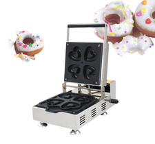 4pcs Commercial Non-Stick Waffle Donut Maker – Mini Heart Donut Baker Machine