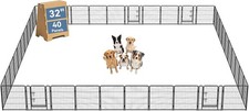 Dog Playpen Indoor Metal 32 Inch 40 Panels Foldable Pet Fence with Door Outdoor