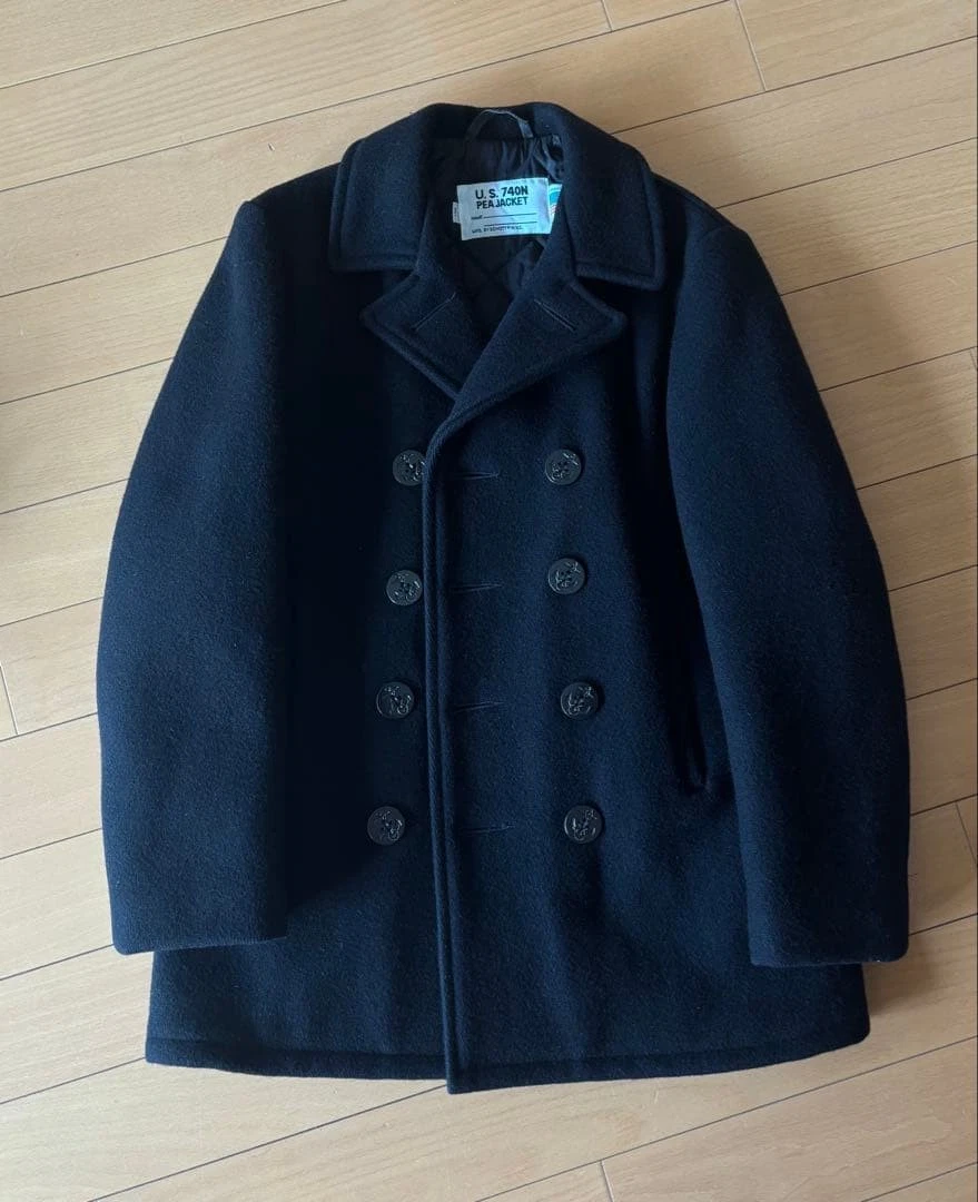 Abrigo SCHOTT U S 740N Pea Lana Negro Hecho en EE. UU. M Auténtico de Japón