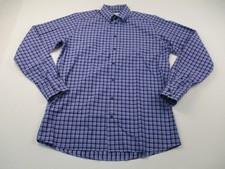 Eton Dress Shirt Men's 16 41 Blue Check Long Sleeve Formal Contemporary Fit