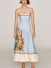 Anthropologie Farm Rio Souvenir Strapless Midi Dress Sz M NWT