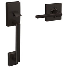 SCHLAGE FE285 Front Entry Handleset Interior, Collins Trim, Aged Bronze