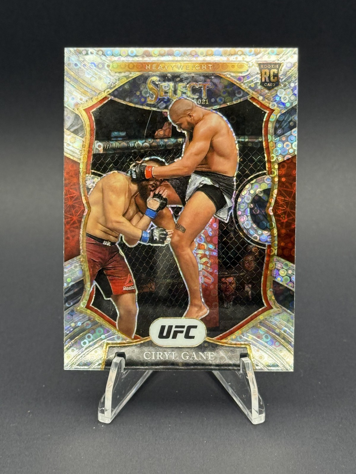 2021 Panini Select UFC #98 Ciryl Gane Disco Prizms