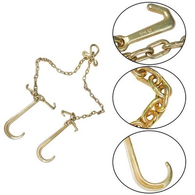 G70 5/16'' V-Chain Bridle With Grab Hooks 3' 15'' Large J Hooks T- Hook & J-Hook