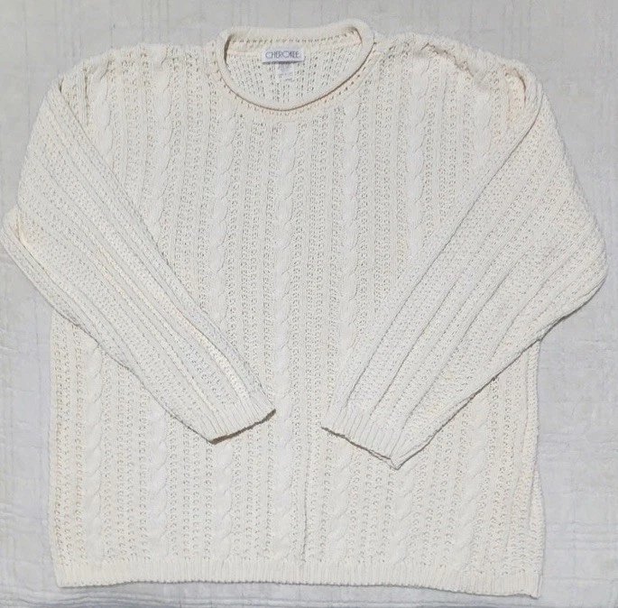 Plus Size - Cable Knit Pullover Sweater