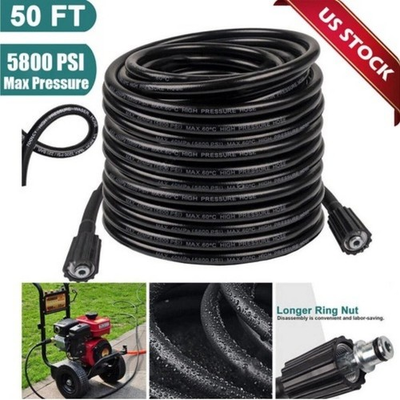 #ad High Pressure Washer Hose 15m 50ft 5800PSI M22 14mm Power Washer Extension $16.94