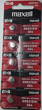 5 PACK MAXELL RED 364 SR621SW SR621 SILVER OXIDE GOOD EXP 12/30 FREE SHIPPING