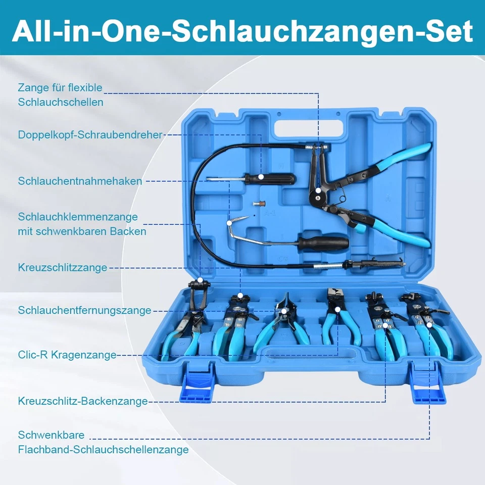 Schlauchklemmenzangen Set Schlauchschellenzange Schlauchschelle Zange Werkzeug - Bild 3 von 4