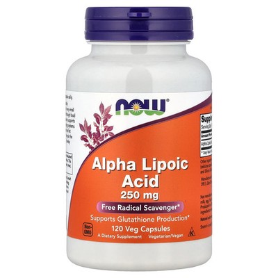 Now Foods Alpha Lipoic Acid 250 mg 120 Veg Capsules GMP Quality Assured, Kosher,