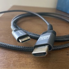 JSAUX Mini HDMI to HDMI Cable 6FT, Aluminum Shell, Braided High Speed 4K 60Hz
