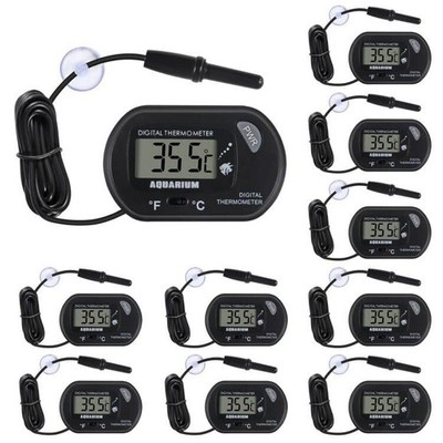 10 Pack Aquarium Thermometer With Large Lcd Display Fish Reptile Tank Temperat