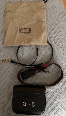 Gucci Black Horsebit 1955 Small Crossbody Bag