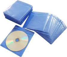 Cd/Dvd/Bluray Sleeves,Double-Sided Refill Plastic Sleeve for CD and DVD Storage