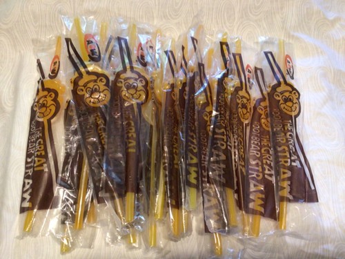 Vintage set 18 A&W Restaurant GREAT ROOT BEAR STRAW Drinking Drink Root Beer NOS