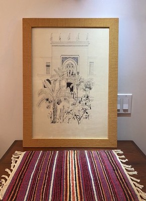 Vintage Original Sketch by Penny Williams-Yaqub Early 70's Jeddah Saudi Arabia