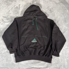 Vintage Adidas Equipment Hoodie Mens Medium Embroidered Black Y2K