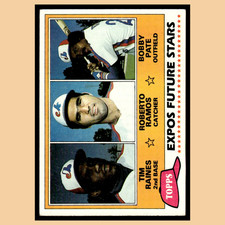 Tim Raines Roberto Ramos Bobby Pate Rookie #479 1981 Topps Montreal Expos Card. rookie card picture