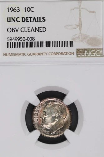 1963 Roosevelt Dime NGC Uncirculated Details - Toned - *DoubleJCoins* 7007-25