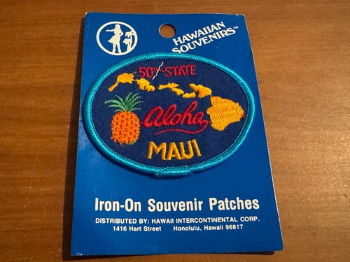 Vintage Iron-On Maui, Hawaii (50th State) Souvenir Travel Patch