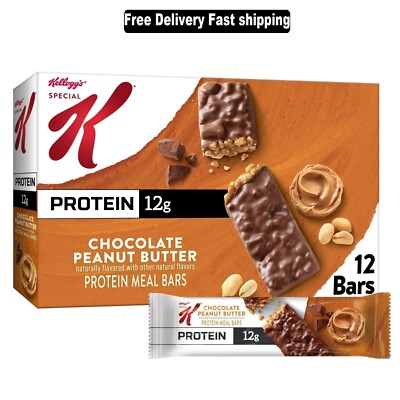 Kellogg's Special K Chocolate Peanut Butter Chewy Protein Meal Bars, 12 Count