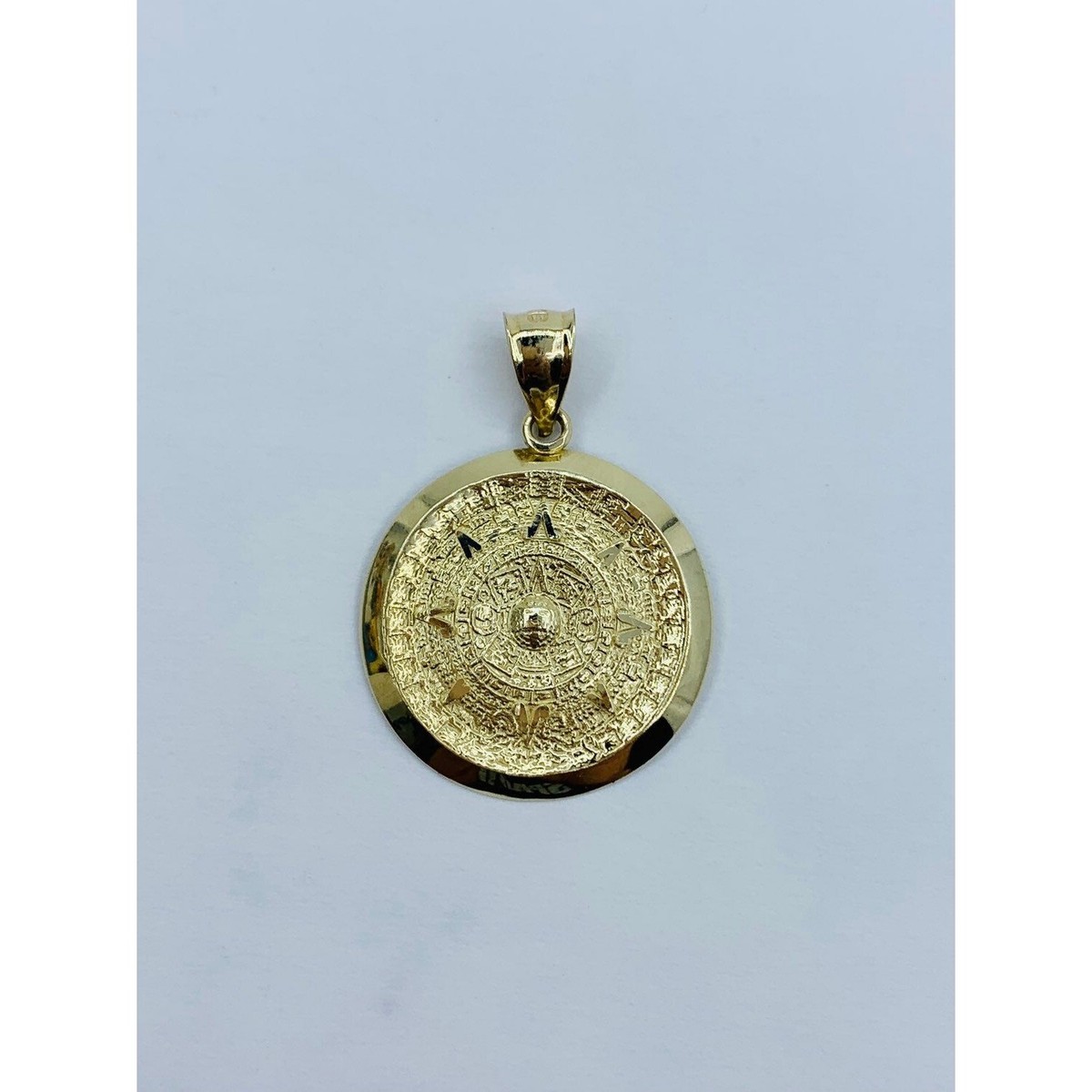 10k gold pendant Candelario Azteca Aztec Calendar Dije en