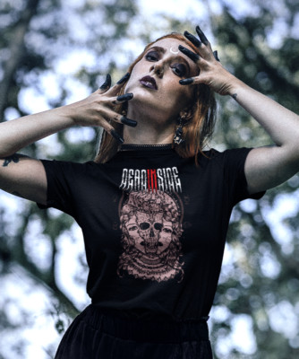 DEADSTAR CLOTHING 'DEAD INSIDE' LADIES FITTED BLK TSHIRT SIZE XL *GOTH *NEW