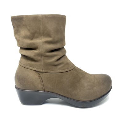 Abeo Pro System Slip Resistant Jenna Brown Side Zip Slouch Boots Sz 8.5 M